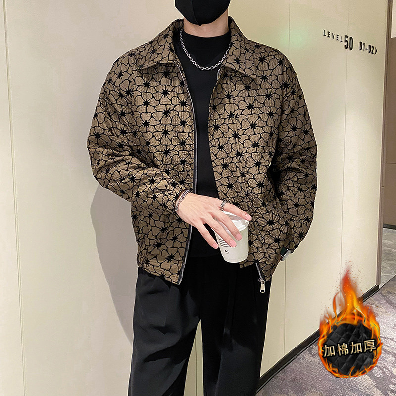社会轻奢风纯色提花加加厚修身衣B297-1811-P130控168,男装棉衣,电商B297