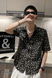 社会轻奢小碎花夏季休闲短袖衬衫痞帅B297-7775-P53控78，男装衬衫，电商B297
