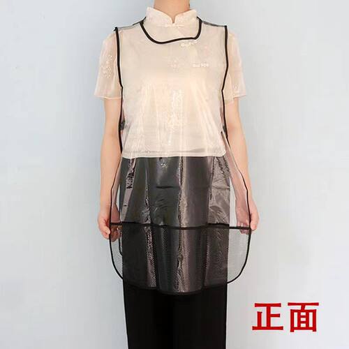 新款可视透明工服餐厅美发用围裙烫发染发焗油防水防油不沾发围布