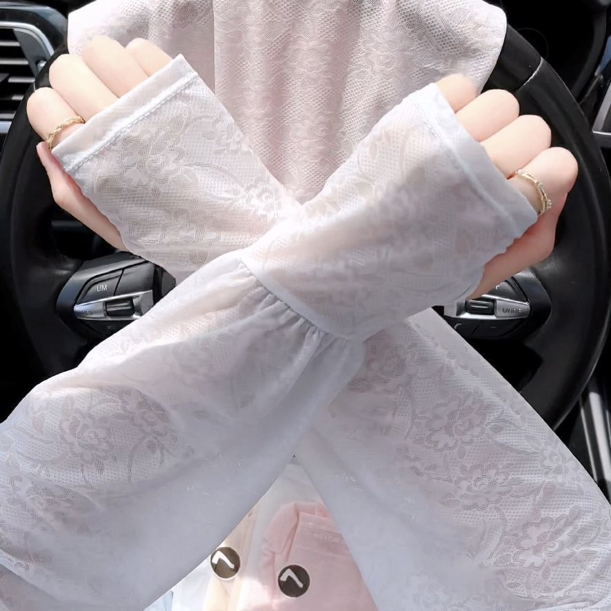 蕾丝防晒袖套运动长裤女夏季薄款运动服运动裤运动长裤袖套