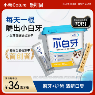 小壳小白牙pro洁齿冻干磨牙棒猫咪零食清新口臭成幼猫洁牙棒