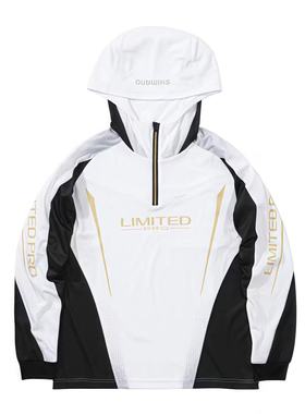 25款禧玛诺SH124Y防晒服速干衣接触冷感防晒连帽钓鱼服透气半拉链