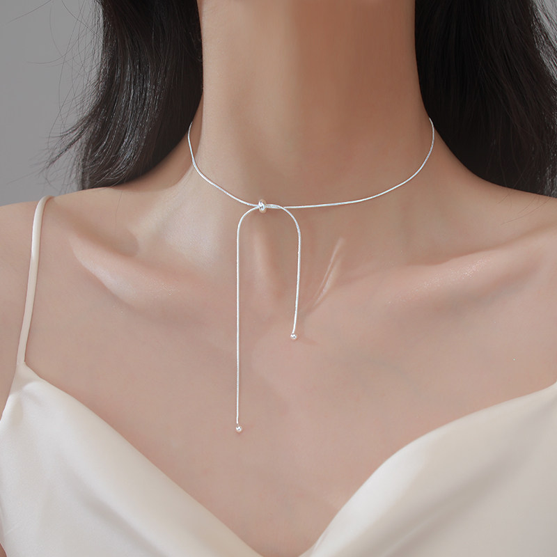 初影简约抽拉锁骨链女