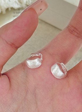 925银针拉丝豆荚耳环女