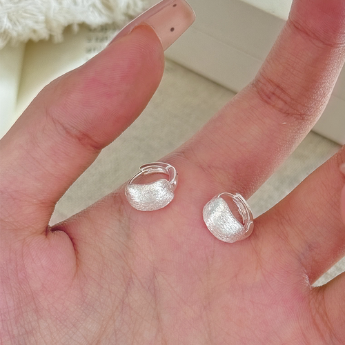 925银针拉丝豆荚耳环女