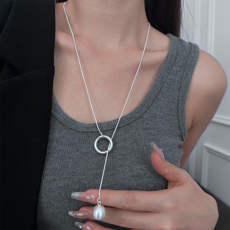 初影圆球环扣抽拉项链