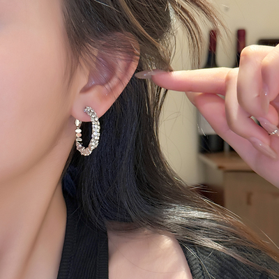 CUOOYINO初影925银针碎银子耳圈