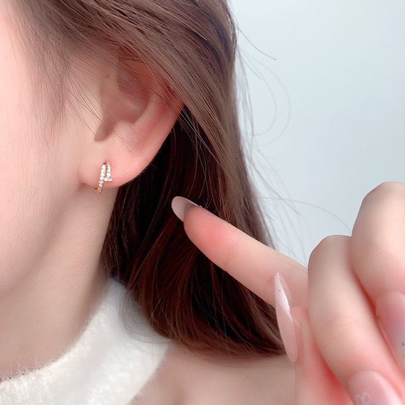 初影925银针耳环百搭高级