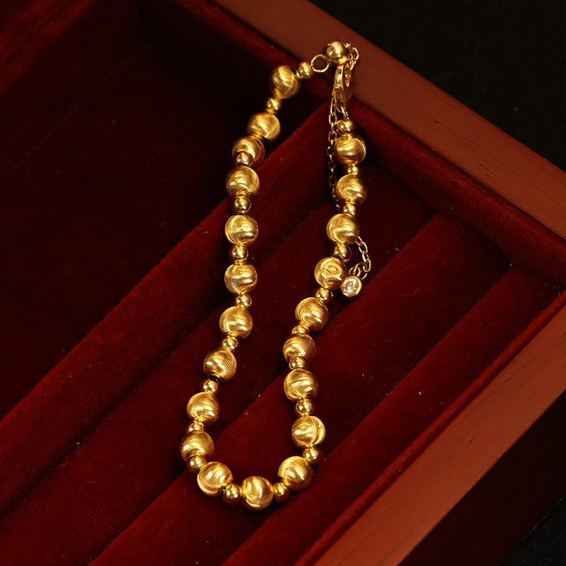 拉丝猫眼金色小灯泡手链