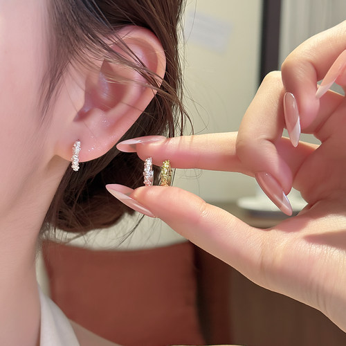 CUOOYINO初影925纯银针碎银耳扣