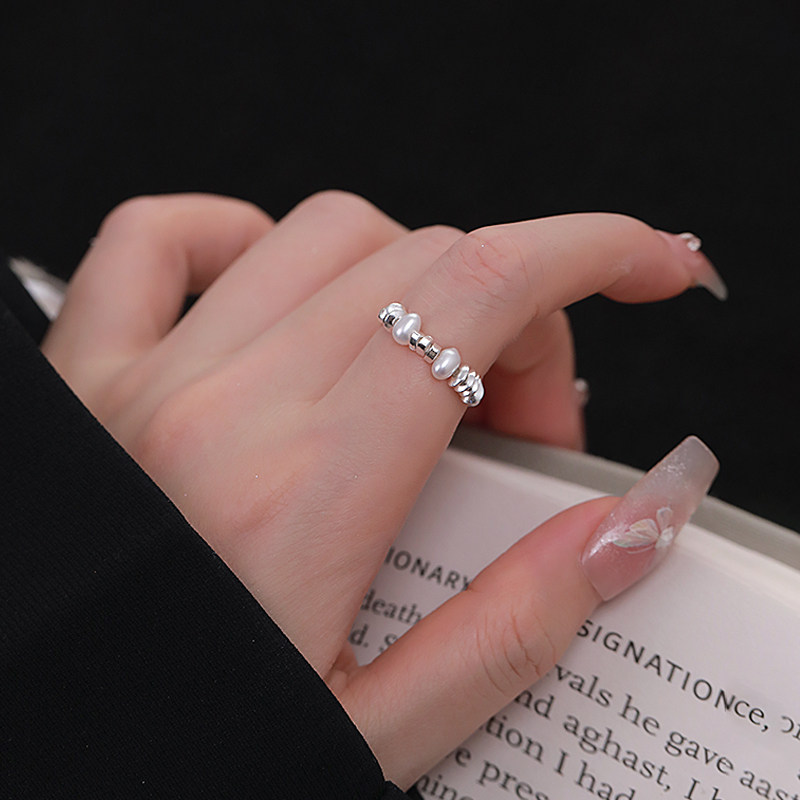 初影碎银子925纯银戒指