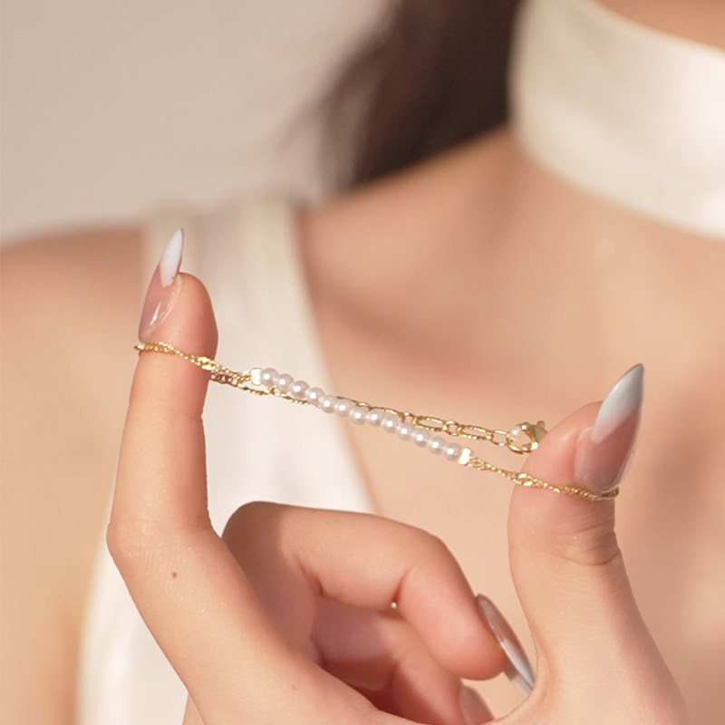 初影珠珠亮片925银手链