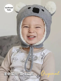澳洲Bedhead儿童毛线帽子羊羔绒防风保暖可爱亲肤柔软宝宝针织帽
