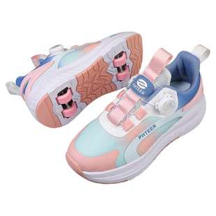 儿童轮滑暴走鞋品牌四轮隐形轮子鞋男童爆走童鞋女学生男生溜冰鞋