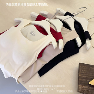 秋冬简爱8868暖肌大U磨毛背心bra少女聚拢显瘦保暖背心一体式 罩杯