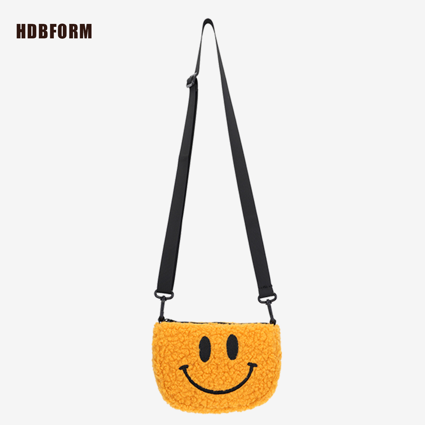 笑脸绣花百搭休闲斜挎手机包