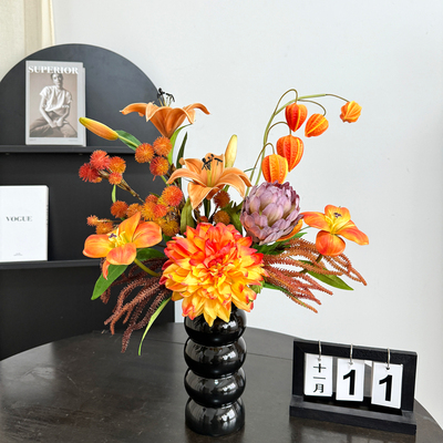 中古风手扎花束诧寂风仿真花束