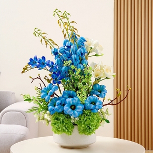 公司前台吧台仿真花花艺假花盆花插花轻奢家居装饰品玄关花摆件