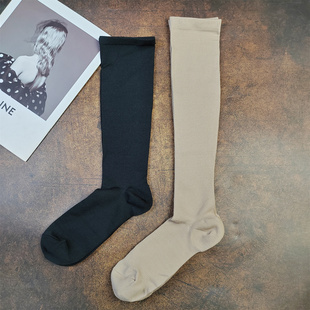 日单 长筒袜女显瘦小腿袜及膝压力瘦腿袜子肤色长袜 性价比真高