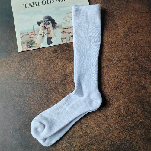 男士纯棉加厚毛圈底长筒压力袜