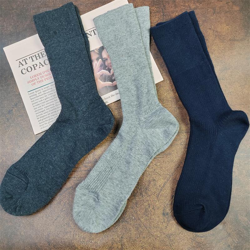 日单男袜纯棉高筒商务袜秋冬