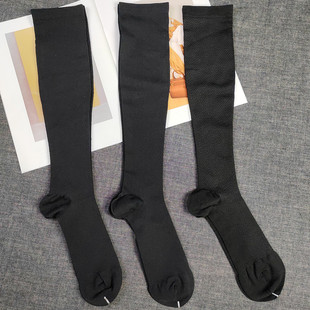 外单 女袜黑色压力袜护小腿女袜子无骨缝合中长筒袜子女JK长袜子