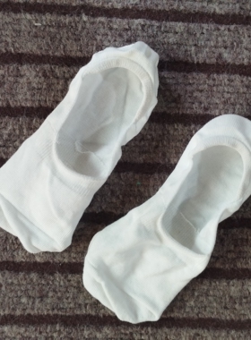 特价 船袜女白色纯棉四季款纯色短袜后跟防滑硅胶隐形袜子微瑕