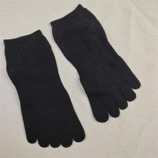 纯棉女袜分脚趾五趾袜子 款 外贸日单 五指袜女黑色短筒四季