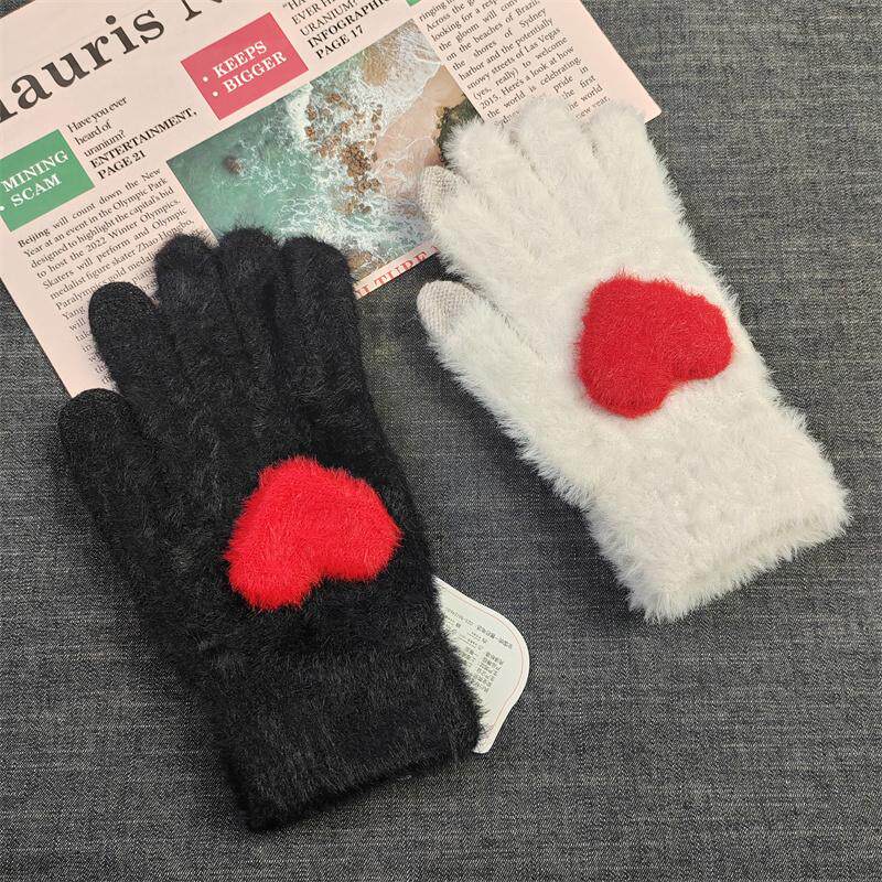 水貂绒手套厚实保暖触屏可爱女大童黑白色漂亮女生五指手套秋冬,服饰配件/皮带/帽子/围巾,手套,淘宝优惠券,粉丝福利购,淘宝优惠卷