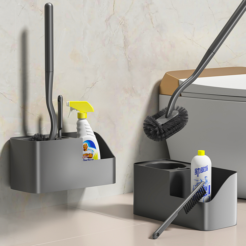 马桶刷无死角家用2025新款高级感带底座置物架壁挂一套洗厕所神器