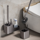 马桶刷无死角家用2025新款 高级感带底座置物架壁挂一套洗厕所神器