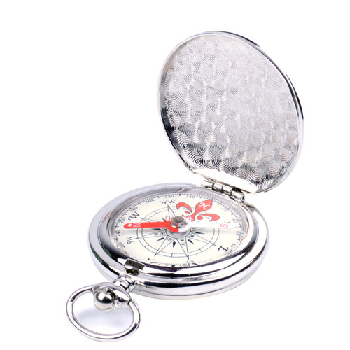 全金属翻盖怀表式指北针复古时尚夜光防水指南针便携式罗盘定向