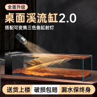 BESSN貝森小溪2025新款桌面溪流缸金晶超白玻璃側濾造景長條魚缸