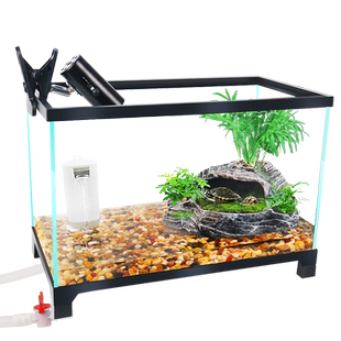 超白玻璃乌龟缸家用生态龟缸造景养乌龟专用缸带晒台别墅饲养鱼缸