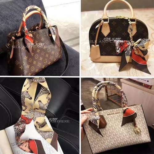 LV&GEDETE 保护手柄丝巾飘带缠绕把手丝带绑包桑蚕丝领巾挂件车挂