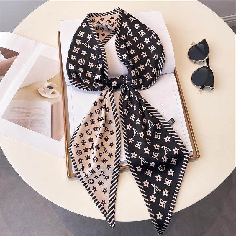 LV&GEDETE 小长条缠包丝巾女老花绑包手柄邮差包丝带发带领巾车挂