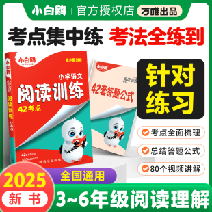 小白鸥2025新书小学语文阅读训练阅读理解专项训练书三四五六年级阅读理解专项训练人教版 23456年级阅读万唯小学语文课外阅读