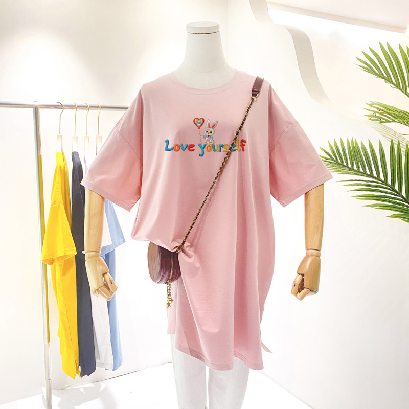 夏季新款仿刺绣短袖T恤女