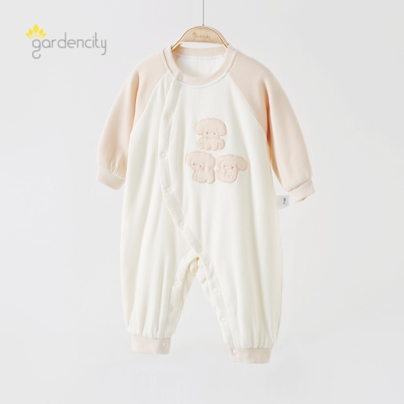 婴儿德绒连体衣秋冬季恒温棉