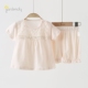 短裤 纯棉女宝宝甜美蕾丝娃娃衫 套装 薄款 家居服洋气 夏季 婴儿短袖