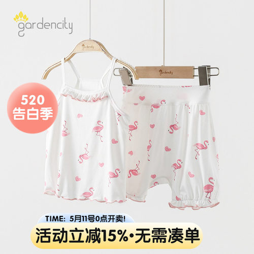 女宝宝家居服套装吊带短裤