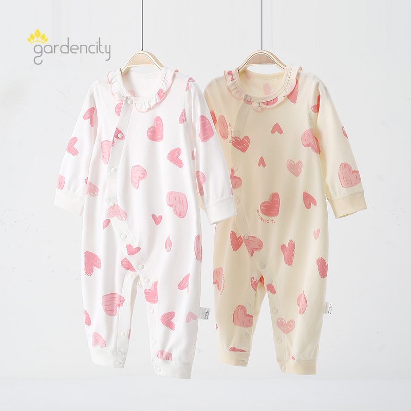 女宝宝春秋纯棉莫代尔无骨缝哈衣