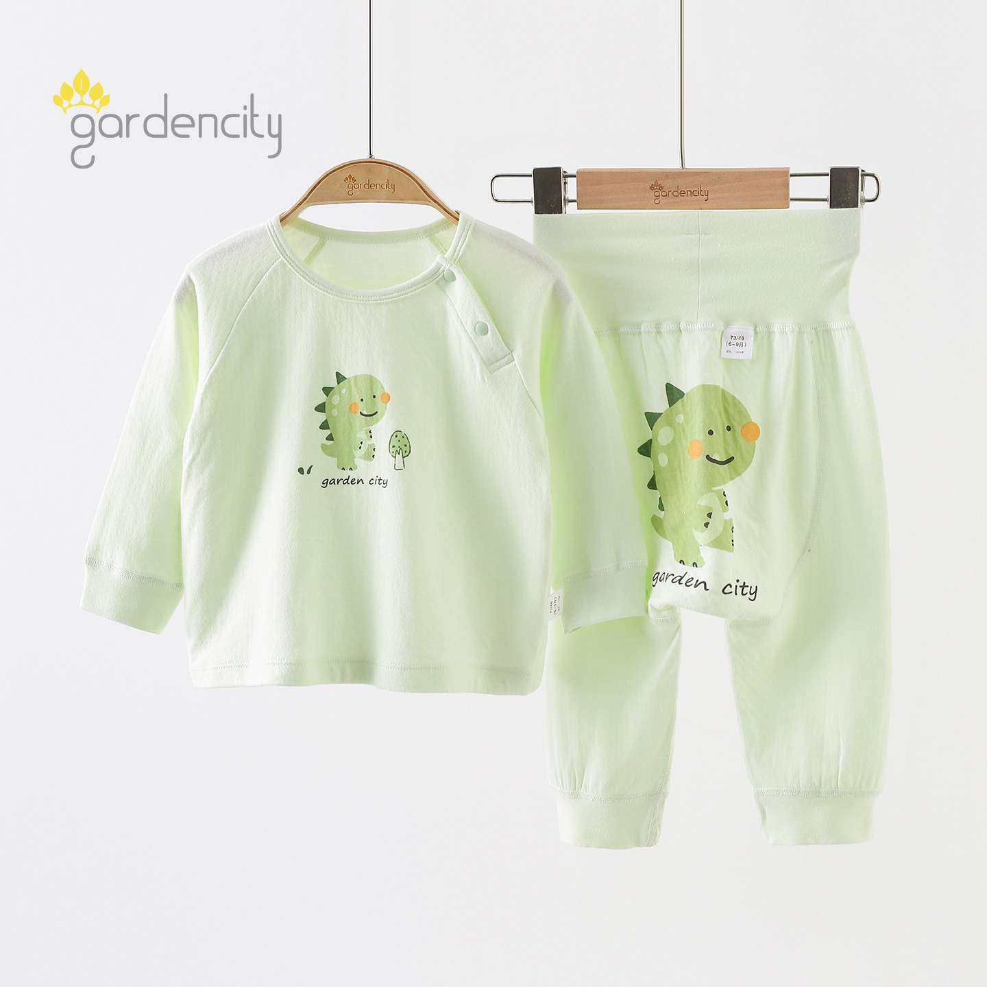 婴儿家居服春秋季纯棉提花卡通男女宝宝高腰大PP裤家居裤睡裤睡衣