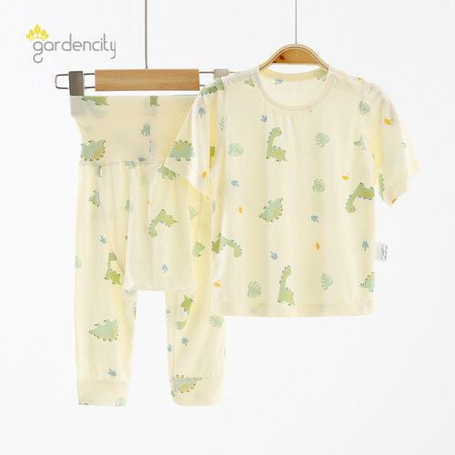 婴儿夏季莫代尔家居服短袖