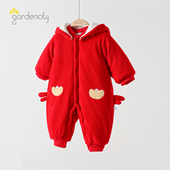 婴儿连体衣冬装 加厚保暖240g恒温棉男女宝宝棉服连帽外出服过年服