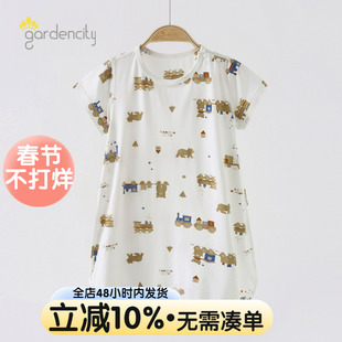 婴儿短袖睡袍空调服睡衣降温不降质！中产妈妈都在抢的空调房战袍