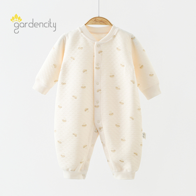 gardencity婴儿连体衣秋三层保暖