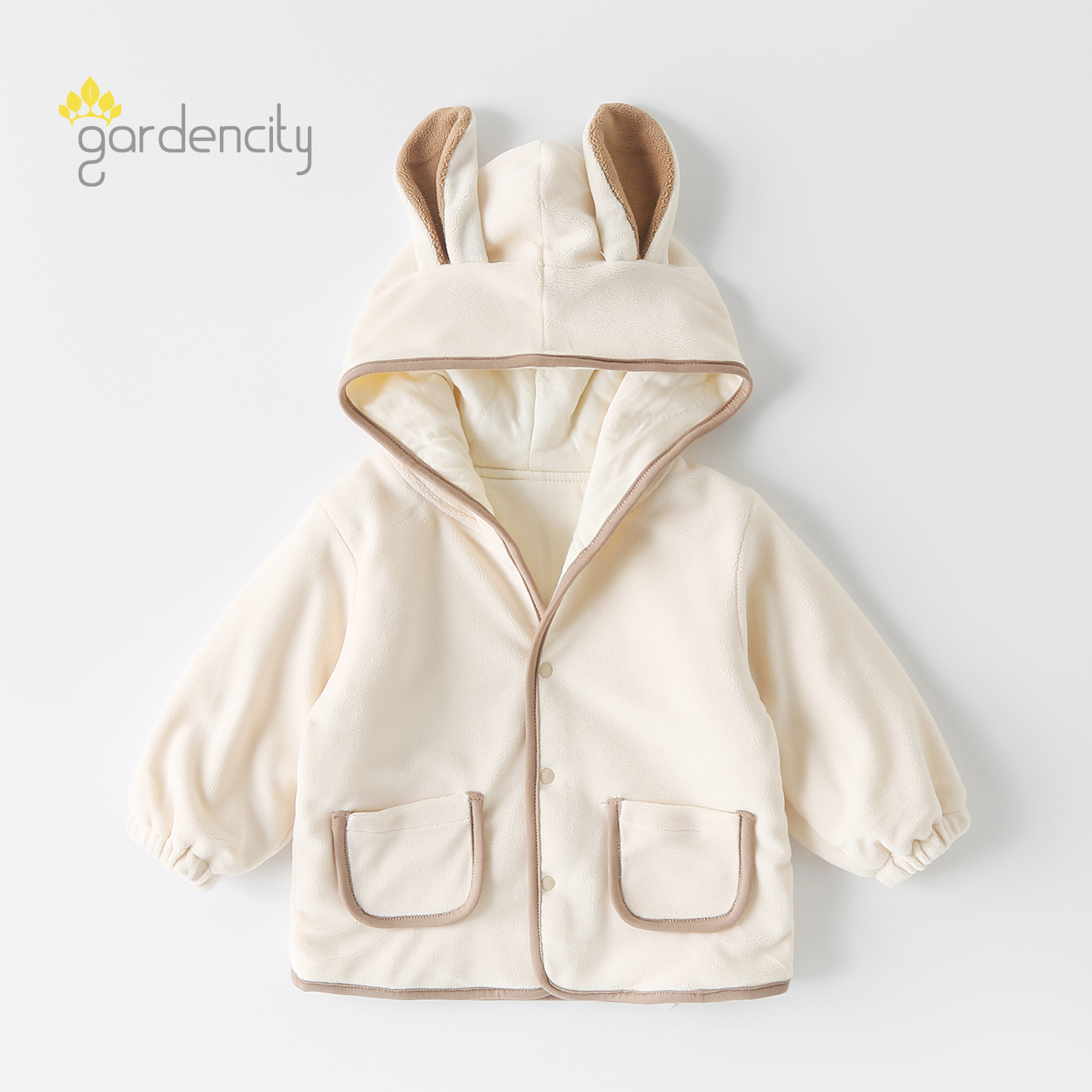 宝宝外套秋季兔耳朵连帽摇粒绒