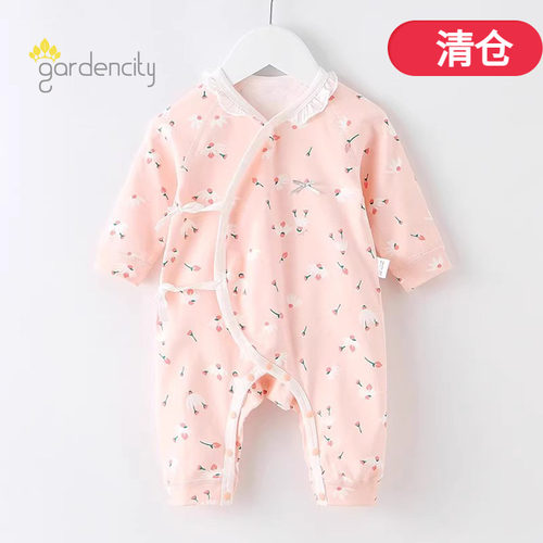 新生婴儿春秋护肚蝴蝶衣连体衣