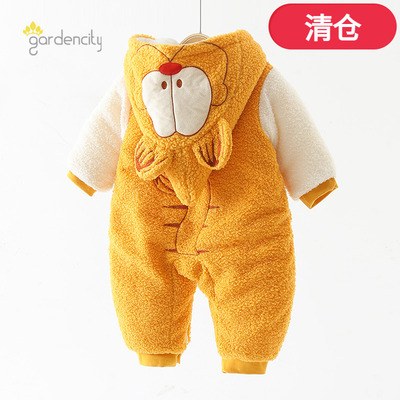 泰迪绒圈圈绒棉服连帽连体衣